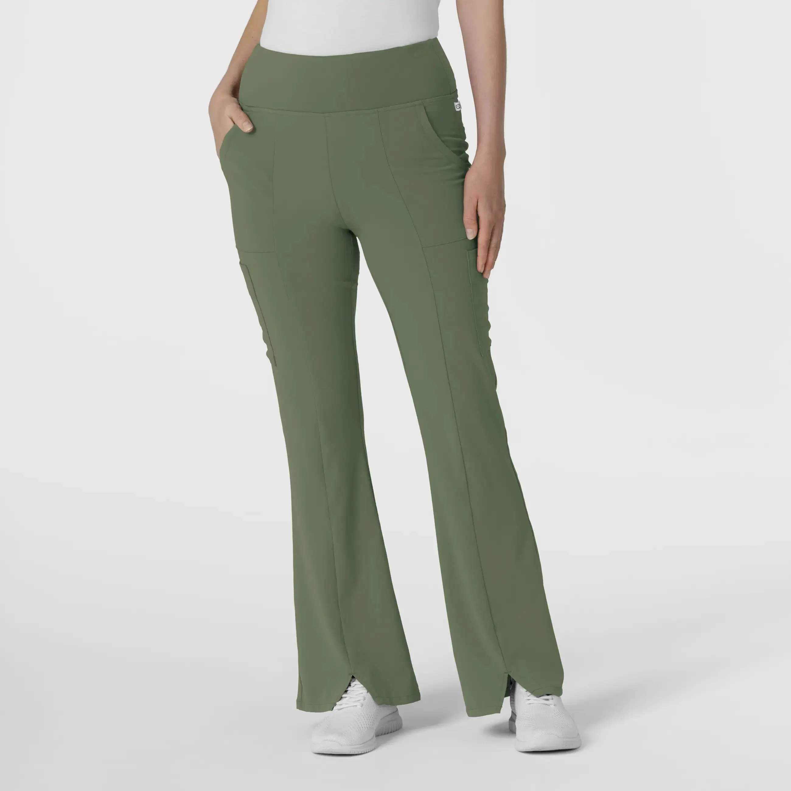 Wink Women's Cargo Flare Scrub Pant - Olive