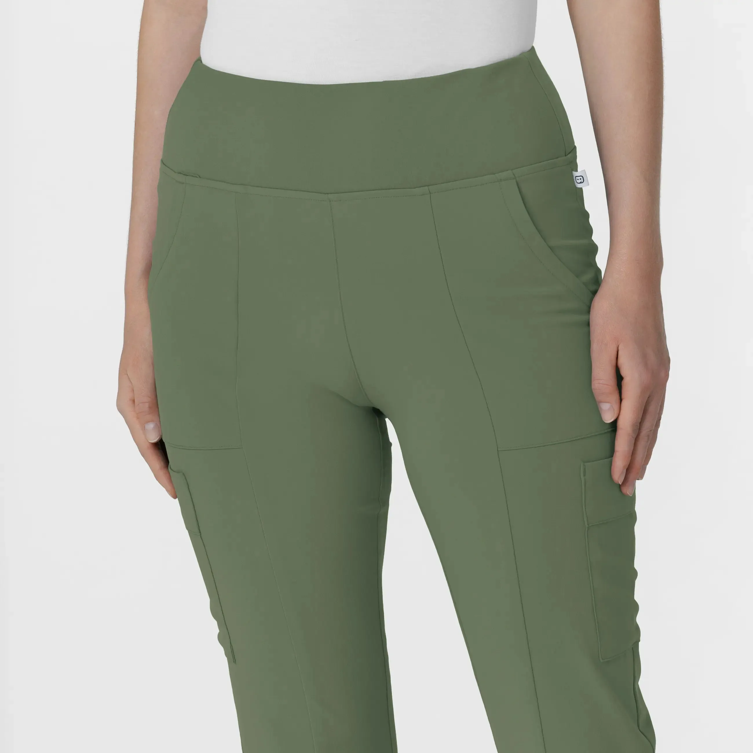 Wink Women's Cargo Flare Scrub Pant - Olive