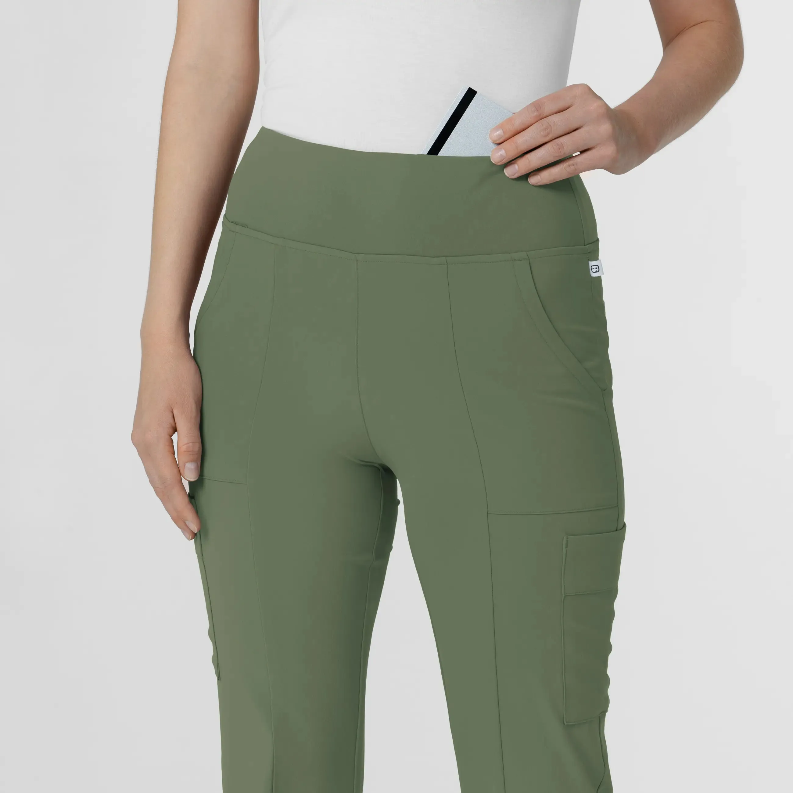 Wink Women's Cargo Flare Scrub Pant - Olive