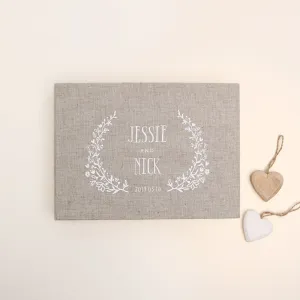 Wreath, Rustic   White | Guest Book