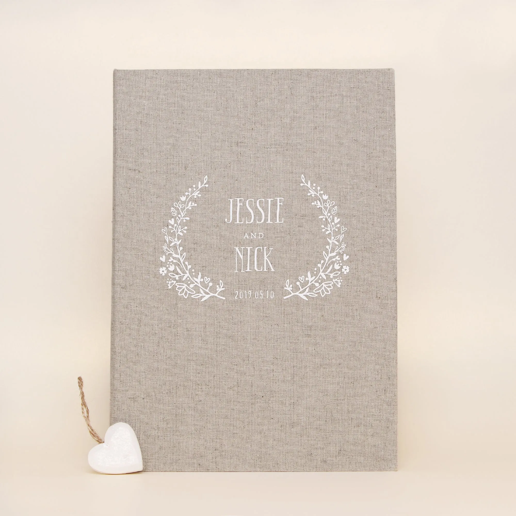 Wreath, Rustic   White | Guest Book